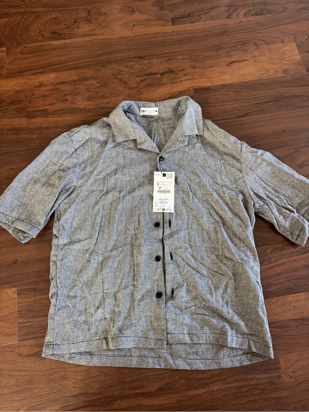 Zara Men's Short-Sleeve Button-Down Shirt